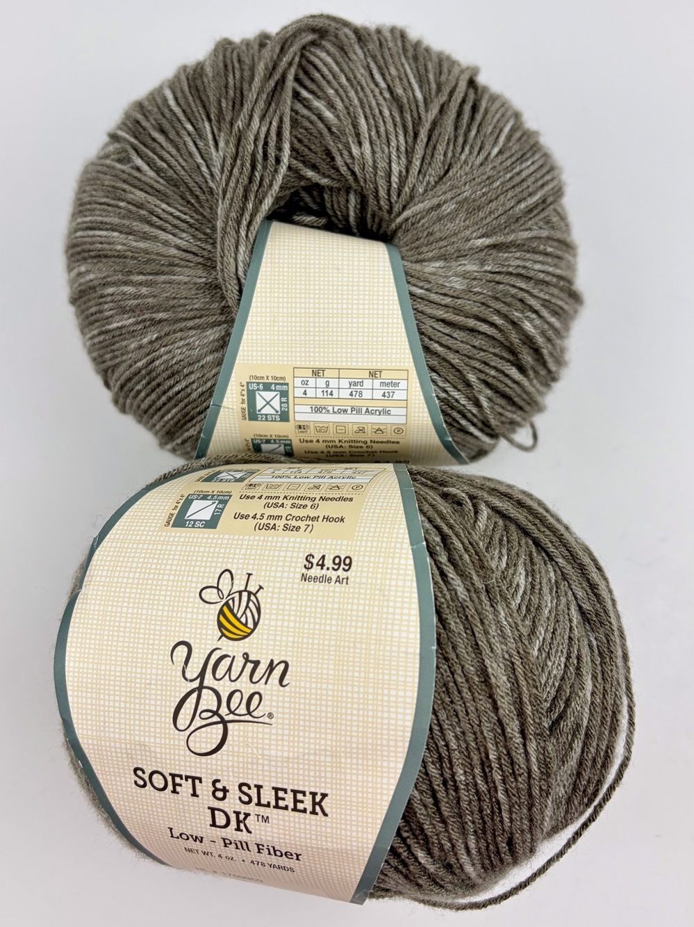 Yarn Bee Soft & Sleek DK Yarn MINK 2 Skeins, 4 Oz Low Pill Acrylic Hobby Lobby